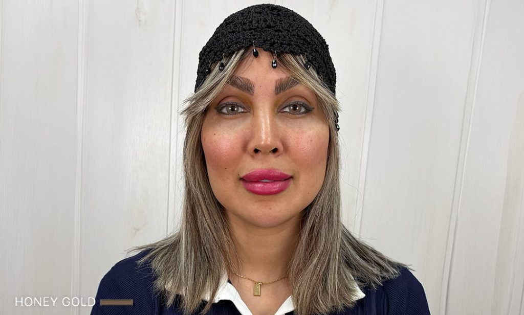 نتيجة اللون الذهبي العسلي بعد الكيراتوبيغمنتيشن في Chromatic Eyes