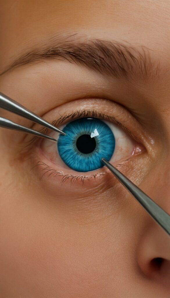 Eye Color Change via Implant Method