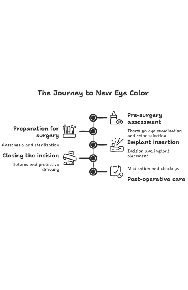 How does the eye color implant procedure work?