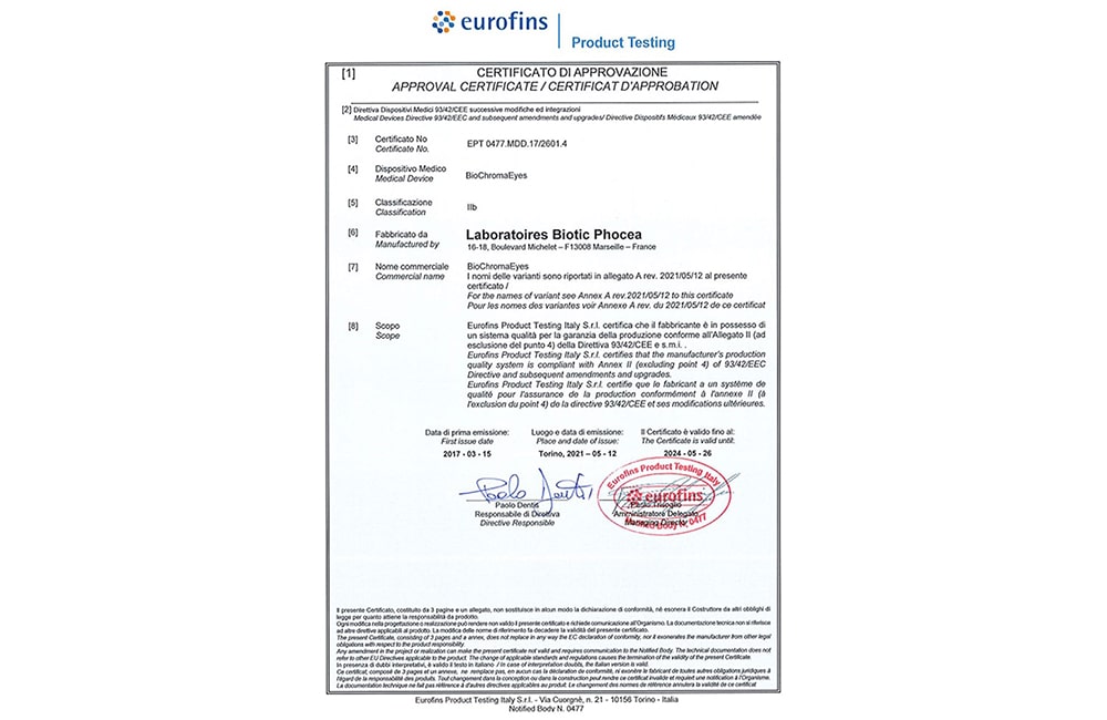 Keratopigmentation Certificates
