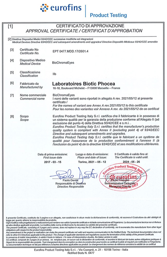 Keratopigmentation Certificates