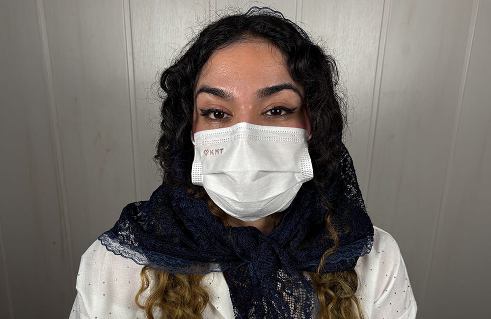 Iranian female patient with natural brown eyes before Blue eye color change by keratopigmentation at Chromatic Eyes Medical Center, Vanak Square, Tehran, Iran